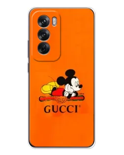 Чехол для OPPO Reno 12 с картинкой «Микки Маус Gucci — оранж»