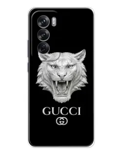 Чехол для OPPO Reno 12 с картинкой «Gucci — серебряный лев»