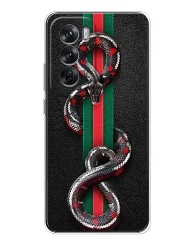 Чехол для OPPO Reno 12 с картинкой «Gucci — змея на полосе» Чехол для OPPO Reno 12 с картинкой «Gucci — змея на полосе»