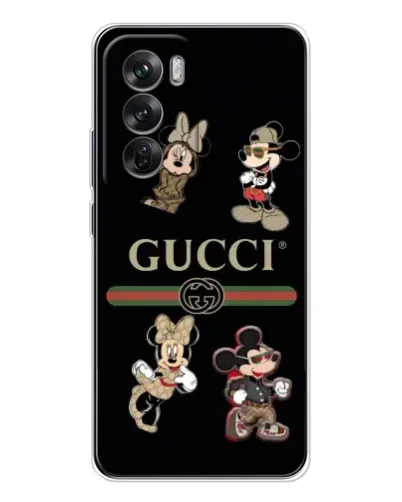 Чехол для OPPO Reno 12 с картинкой «Gucci — герои Disney и монограмма» Чехол для OPPO Reno 12 с картинкой «Gucci — герои Disney и монограмма»