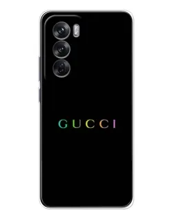 Чехол для OPPO Reno 12 с картинкой «Gucci — неоновый минимализм»