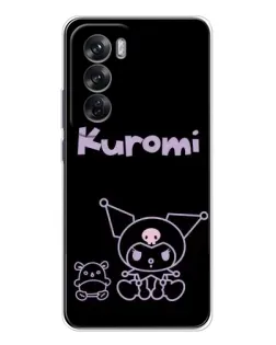 Чехол для OPPO Reno 12 с картинкой «Kuromi — черный минимализм» Чехол для OPPO Reno 12 с картинкой «Kuromi — черный минимализм»