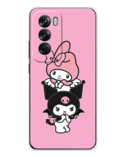 Чехол для OPPO Reno 12 с картинкой «My Melody и Kuromi» Чехол для OPPO Reno 12 с картинкой «My Melody и Kuromi»