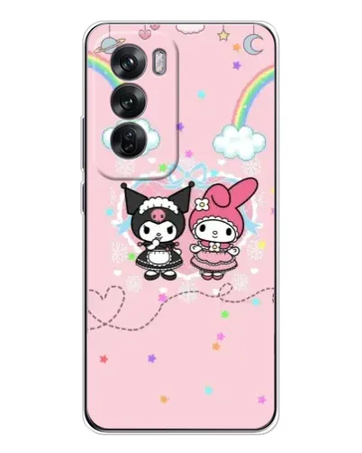 Чехол для OPPO Reno 12 с картинкой «My Melody и Kuromi» Чехол для OPPO Reno 12 с картинкой «My Melody и Kuromi»