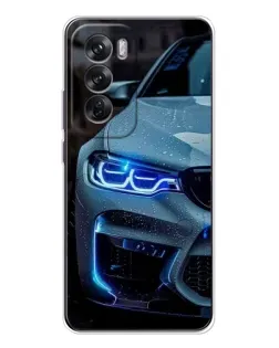 Чехол для OPPO Reno 12 с картинкой «Взгляд BMW с синими фарами» Чехол для OPPO Reno 12 с картинкой «Взгляд BMW с синими фарами»