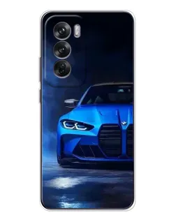 Чехол для OPPO Reno 12 с картинкой «Голубая BMW M4» Чехол для OPPO Reno 12 с картинкой «Голубая BMW M4»