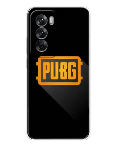 Чехол для OPPO Reno 12 с картинкой «PUBG — рамка лого»