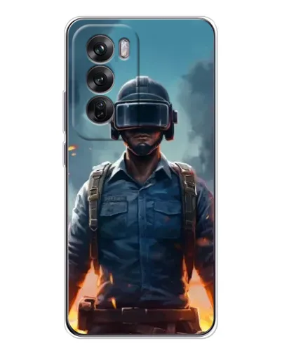 Чехол для OPPO Reno 12 с картинкой «PUBG — реалистичный герой»