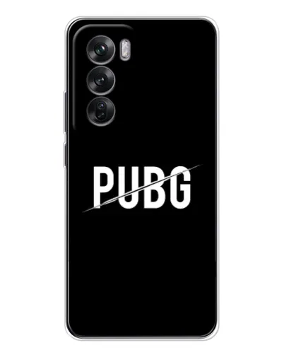 Чехол для OPPO Reno 12 с картинкой «PUBG — белый логотип»