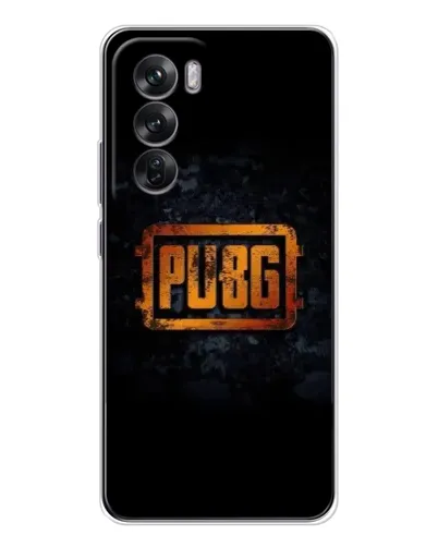Чехол для OPPO Reno 12 с картинкой «PUBG — золотой логотип»