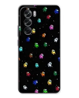 Чехол для OPPO Reno 12 с картинкой «Экипаж Among Us»