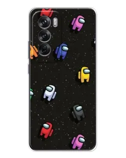 Чехол для OPPO Reno 12 с картинкой «Космический паттерн Among Us»