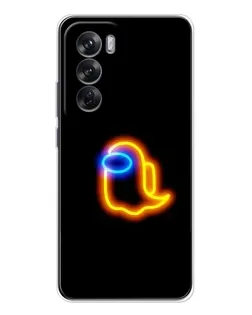 Чехол для OPPO Reno 12 с картинкой «Among Us неоновое сияние»