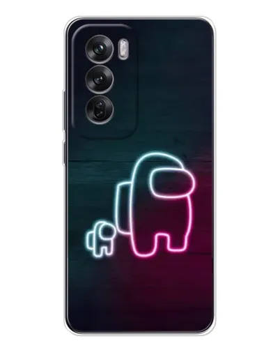 Чехол для OPPO Reno 12 с картинкой «Among Us неон-арт» Чехол для OPPO Reno 12 с картинкой «Among Us неон-арт»