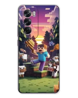 Чехол для OPPO Reno 12 с картинкой «Стив на ферме» Чехол для OPPO Reno 12 с картинкой «Стив на ферме»