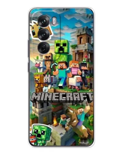 Чехол для OPPO Reno 12 с картинкой «Замок Minecraft»