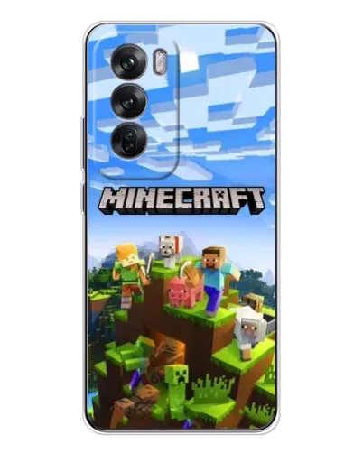 Чехол для OPPO Reno 12 с картинкой «Minecraft классический мир»