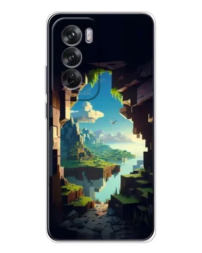 Чехол для OPPO Reno 12 с картинкой «Вид из пещеры»