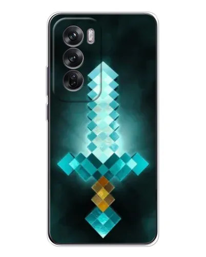 Чехол для OPPO Reno 12 с картинкой «Алмазный меч неон»