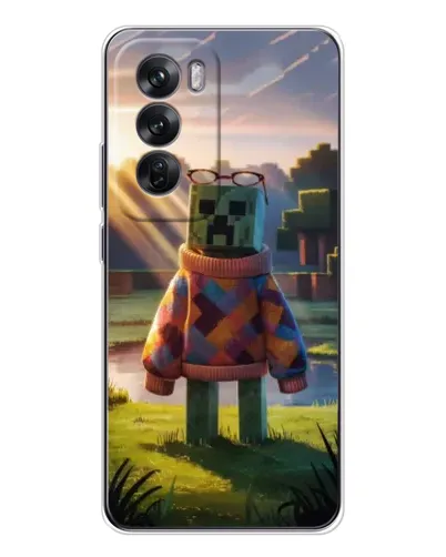 Чехол для OPPO Reno 12 с картинкой «Крипер в свитере»