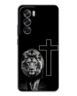 Чехол для OPPO Reno 12 с картинкой «Лев и Крест»