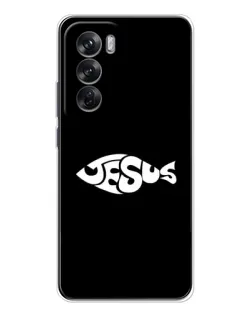 Чехол для OPPO Reno 12 с картинкой «Рыба Jesus»