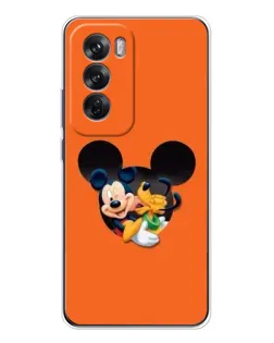 Чехол для OPPO Reno 12 с картинкой «Сердце Микки Минни»