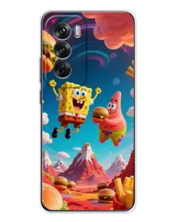 Чехол для OPPO Reno 12 с картинкой «Космический фастфуд»