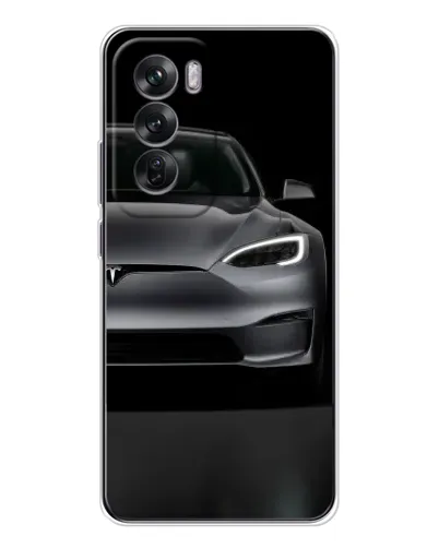 Чехол для OPPO Reno 12 с картинкой «Tesla Model S Look»