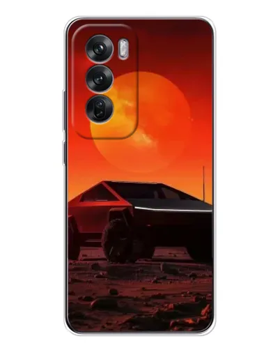 Чехол для OPPO Reno 12 с картинкой «Cybertruck на Марсе»