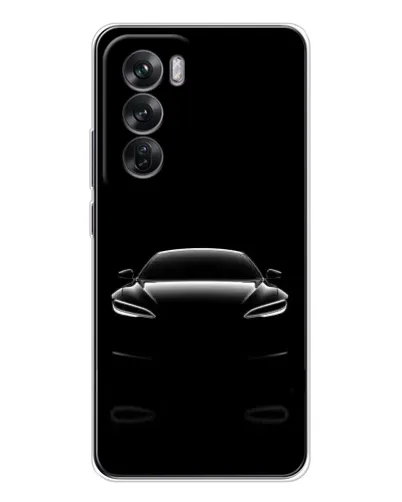 Чехол для OPPO Reno 12 с картинкой «Силуэт Tesla Night»