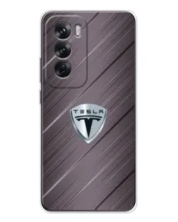 Чохол для OPPO Reno 12 з картинкою «Металева текстура Tesla» Чохол для OPPO Reno 12 з картинкою «Металева текстура Tesla»