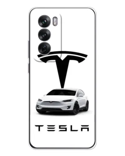 Чехол для OPPO Reno 12 с картинкой «Tesla White Style»