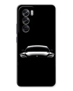 Чохол для OPPO Reno 12 з картинкою «Фари Tesla Night» Чохол для OPPO Reno 12 з картинкою «Фари Tesla Night»