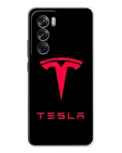 Чохол для OPPO Reno 12 з картинкою «Tesla Red Logo» Чохол для OPPO Reno 12 з картинкою «Tesla Red Logo»