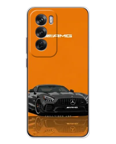 Чехол для OPPO Reno 12 с картинкой «Оранжевый Mercedes AMG»