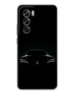 Чехол для OPPO Reno 12 с картинкой «Mercedes — силуэт авто»