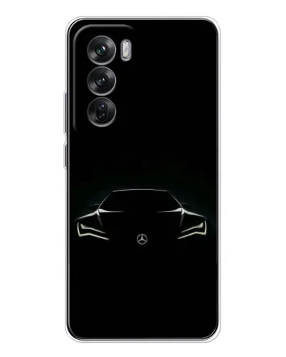 Чехол для OPPO Reno 12 с картинкой «Mercedes — силуэт авто» Чехол для OPPO Reno 12 с картинкой «Mercedes — силуэт авто»