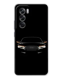 Чехол для OPPO Reno 12 с картинкой «Audi — ночной контур» Чехол для OPPO Reno 12 с картинкой «Audi — ночной контур»