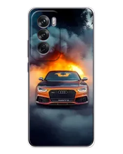 Чехол для OPPO Reno 12 с картинкой «Audi в огненном дыму» Чехол для OPPO Reno 12 с картинкой «Audi в огненном дыму»