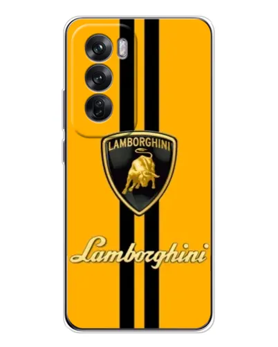 Чехол для OPPO Reno 12 с картинкой «Lamborghini Stripe желтый»