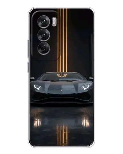 Чехол для OPPO Reno 12 с картинкой «Lamborghini золотые линии»