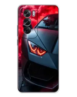 Чехол для OPPO Reno 12 с картинкой «Lamborghini красное сияние»