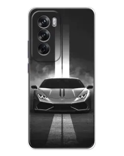 Чехол для OPPO Reno 12 с картинкой «Lamborghini симметрия дорог»
