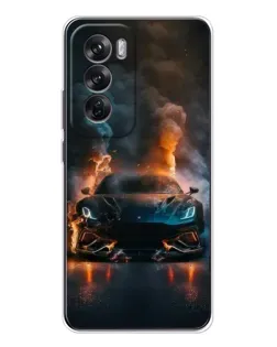 Чехол для OPPO Reno 12 с картинкой «Lamborghini дымная эстетика»