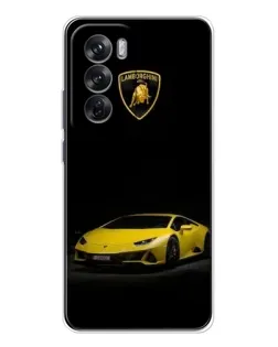 Чехол для OPPO Reno 12 с картинкой «Lamborghini желтый акцент»