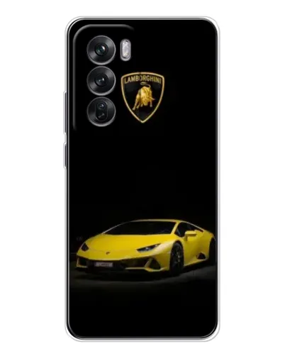 Чехол для OPPO Reno 12 с картинкой «Lamborghini желтый акцент»
