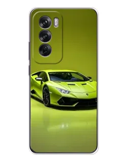 Чехол для OPPO Reno 12 с картинкой «Салатовый Lamborghini Huracan»