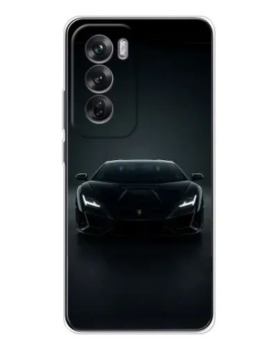 Чехол для OPPO Reno 12 с картинкой «Черный Lamborghini Aventador»
