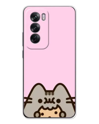Чехол для OPPO Reno 12 с картинкой «Pusheen и печенье»